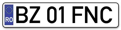 Placuta inmatriculare numar auto  BZ-01-FNC, BZ 01 FNC, BZ01FNC
