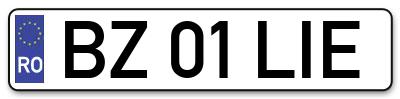 Placuta inmatriculare numar auto  BZ-01-LIE, BZ 01 LIE, BZ01LIE