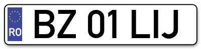 Placuta inmatriculare numar auto  BZ-01-LIJ, BZ 01 LIJ, BZ01LIJ