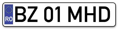 Placuta inmatriculare numar auto  BZ-01-MHD, BZ 01 MHD, BZ01MHD
