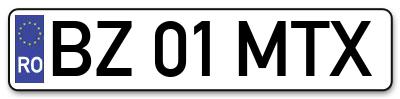 Placuta inmatriculare numar auto  BZ-01-MTX, BZ 01 MTX, BZ01MTX