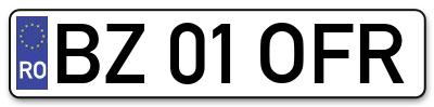 Placuta inmatriculare numar auto  BZ-01-OFR, BZ 01 OFR, BZ01OFR