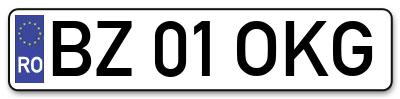 Placuta inmatriculare numar auto  BZ-01-OKG, BZ 01 OKG, BZ01OKG