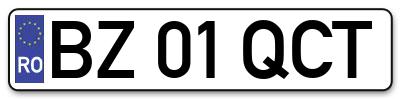 Placuta inmatriculare numar auto  BZ-01-QCT, BZ 01 QCT, BZ01QCT