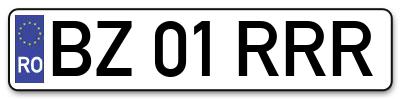 Placuta inmatriculare numar auto  BZ-01-RRR, BZ 01 RRR, BZ01RRR