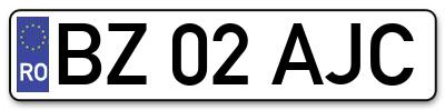 Placuta inmatriculare numar auto  BZ-02-AJC, BZ 02 AJC, BZ02AJC
