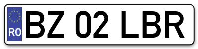 Placuta inmatriculare numar auto  BZ-02-LBR, BZ 02 LBR, BZ02LBR