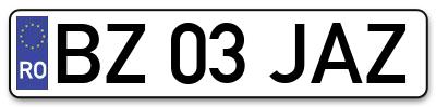 Placuta inmatriculare numar auto  BZ-03-JAZ, BZ 03 JAZ, BZ03JAZ