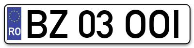 Placuta inmatriculare numar auto  BZ-03-OOI, BZ 03 OOI, BZ03OOI