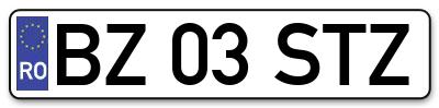 Placuta inmatriculare numar auto  BZ-03-STZ, BZ 03 STZ, BZ03STZ