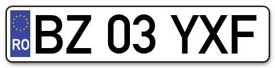 Placuta inmatriculare numar auto  BZ-03-YXF, BZ 03 YXF, BZ03YXF