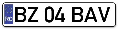 Placuta inmatriculare numar auto  BZ-04-BAV, BZ 04 BAV, BZ04BAV