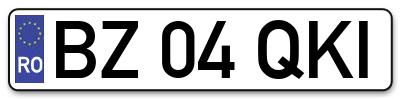 Placuta inmatriculare numar auto  BZ-04-QKI, BZ 04 QKI, BZ04QKI