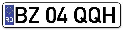 Placuta inmatriculare numar auto  BZ-04-QQH, BZ 04 QQH, BZ04QQH
