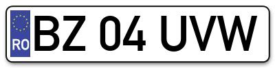 Placuta inmatriculare numar auto  BZ-04-UVW, BZ 04 UVW, BZ04UVW