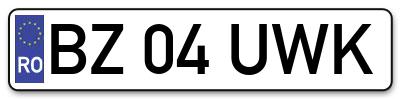 Placuta inmatriculare numar auto  BZ-04-UWK, BZ 04 UWK, BZ04UWK