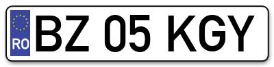 Placuta inmatriculare numar auto  BZ-05-KGY, BZ 05 KGY, BZ05KGY