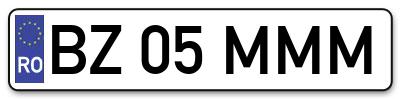 Placuta inmatriculare numar auto  BZ-05-MMM, BZ 05 MMM, BZ05MMM