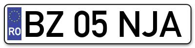 Placuta inmatriculare numar auto  BZ-05-NJA, BZ 05 NJA, BZ05NJA