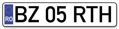 Placuta inmatriculare numar auto  BZ-05-RTH, BZ 05 RTH, BZ05RTH