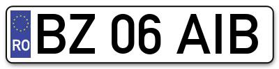 Placuta inmatriculare numar auto  BZ-06-AIB, BZ 06 AIB, BZ06AIB