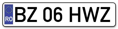 Placuta inmatriculare numar auto  BZ-06-HWZ, BZ 06 HWZ, BZ06HWZ