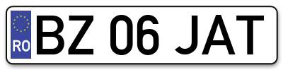 Placuta inmatriculare numar auto  BZ-06-JAT, BZ 06 JAT, BZ06JAT