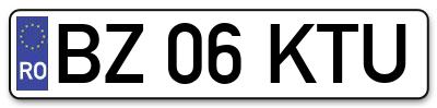 Placuta inmatriculare numar auto  BZ-06-KTU, BZ 06 KTU, BZ06KTU