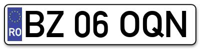 Placuta inmatriculare numar auto  BZ-06-OQN, BZ 06 OQN, BZ06OQN