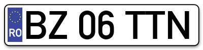 Placuta inmatriculare numar auto  BZ-06-TTN, BZ 06 TTN, BZ06TTN
