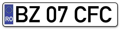 Placuta inmatriculare numar auto  BZ-07-CFC, BZ 07 CFC, BZ07CFC
