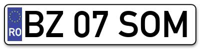 Placuta inmatriculare numar auto  BZ-07-SOM, BZ 07 SOM, BZ07SOM