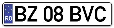 Placuta inmatriculare numar auto  BZ-08-BVC, BZ 08 BVC, BZ08BVC