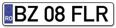 Placuta inmatriculare numar auto  BZ-08-FLR, BZ 08 FLR, BZ08FLR