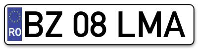 Placuta inmatriculare numar auto  BZ-08-LMA, BZ 08 LMA, BZ08LMA