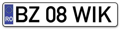 Placuta inmatriculare numar auto  BZ-08-WIK, BZ 08 WIK, BZ08WIK
