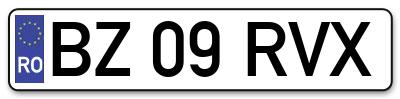 Placuta inmatriculare numar auto  BZ-09-RVX, BZ 09 RVX, BZ09RVX