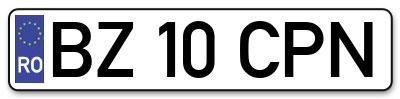 Placuta inmatriculare numar auto  BZ-10-CPN, BZ 10 CPN, BZ10CPN