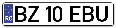 Placuta inmatriculare numar auto  BZ-10-EBU, BZ 10 EBU, BZ10EBU