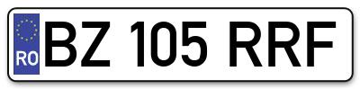 Placuta inmatriculare numar auto  BZ-105-RRF, BZ 105 RRF, BZ105RRF