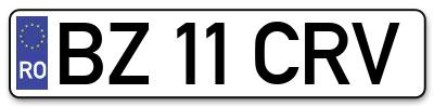 Placuta inmatriculare numar auto  BZ-11-CRV, BZ 11 CRV, BZ11CRV