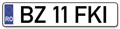 Placuta inmatriculare numar auto  BZ-11-FKI, BZ 11 FKI, BZ11FKI