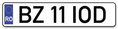 Placuta inmatriculare numar auto  BZ-11-IOD, BZ 11 IOD, BZ11IOD