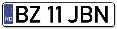 Placuta inmatriculare numar auto  BZ-11-JBN, BZ 11 JBN, BZ11JBN