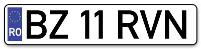 Placuta inmatriculare numar auto  BZ-11-RVN, BZ 11 RVN, BZ11RVN