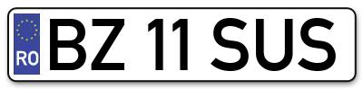 Placuta inmatriculare numar auto  BZ-11-SUS, BZ 11 SUS, BZ11SUS