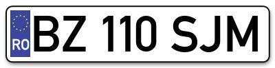 Placuta inmatriculare numar auto  BZ-110-SJM, BZ 110 SJM, BZ110SJM