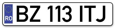 Placuta inmatriculare numar auto  BZ-113-ITJ, BZ 113 ITJ, BZ113ITJ