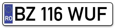 Placuta inmatriculare numar auto  BZ-116-WUF, BZ 116 WUF, BZ116WUF