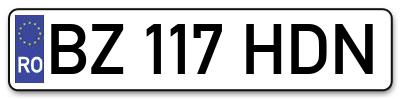 Placuta inmatriculare numar auto  BZ-117-HDN, BZ 117 HDN, BZ117HDN